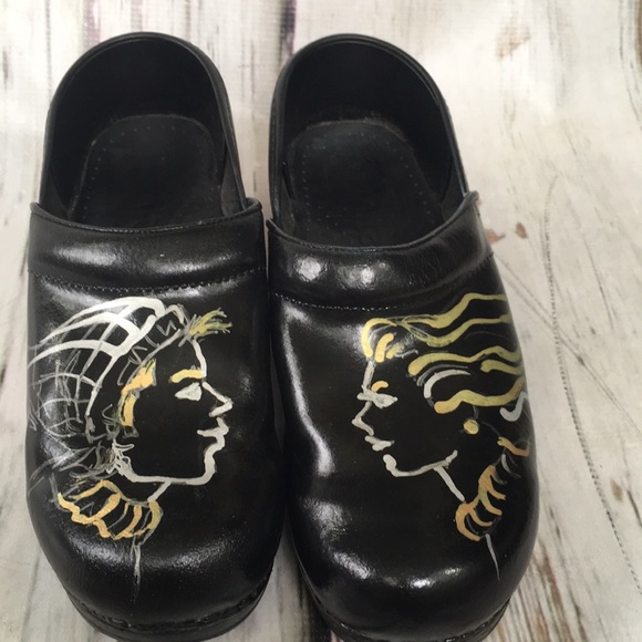 hand painted sanita clogs